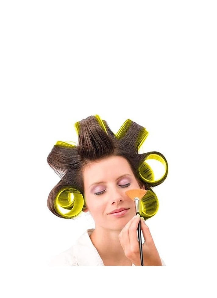 36Pcs Jumbo Hair Rollers Set, 24 Pcs Self Grip Large Hair Rollers & 12 Pieces Duckbill Sectioning Clips, 64mm, 50mm, 40mm, 30mm Rollers for Salon, Barber Hairdressing Hair Styling Accessories