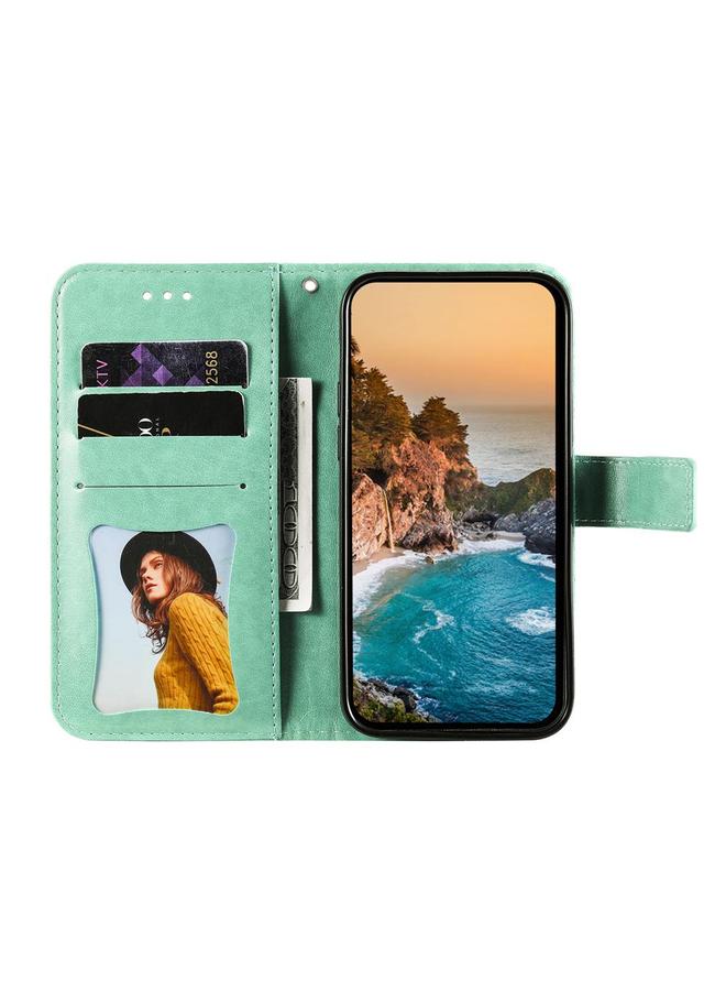 اس-توب جراب لهاتف Realme C75 / Realme 14x جراب هاتف جلدي منقوش عليه زهور بسبع بتلات - Image 3