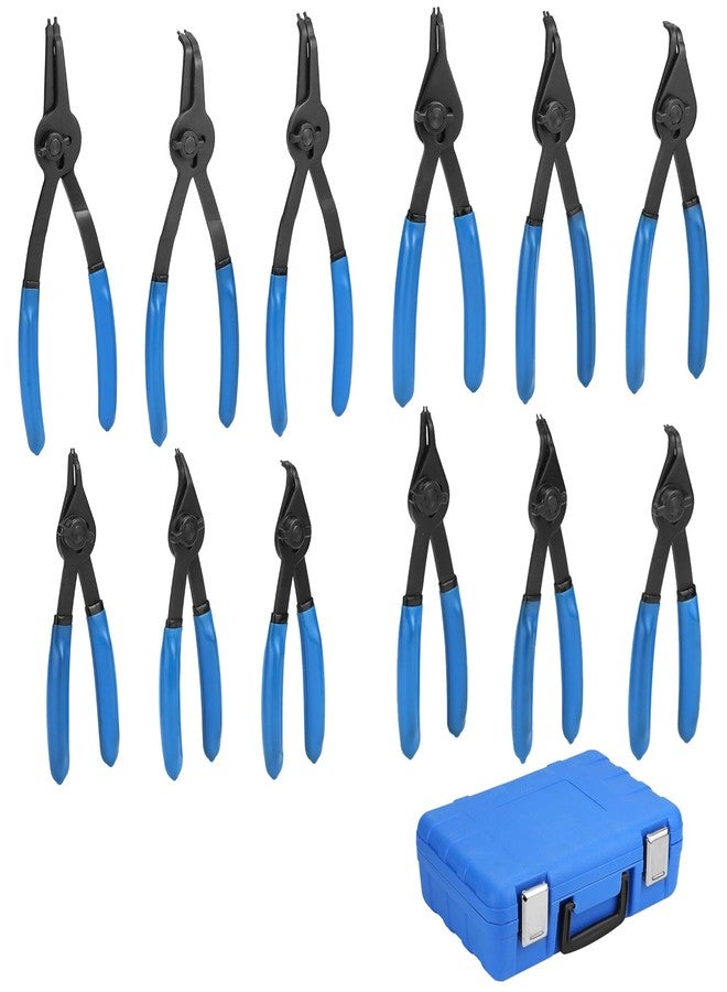 QWORK 12 Piece Versatile Retaining Snap Ring Pliers Set, Heavy-Duty Chrome-Moly Steel - Image 1