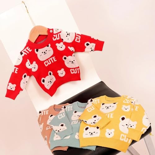 Bold N Elegant Kid's Cute Cartoon Kids Knitted Full Sleeve Warm Wool Winter Pullover Sweater for Infant Toodler Baby Boys n Girls (6-12 Months, White) - Image 5