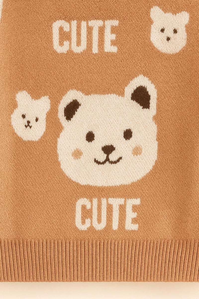 Bold N Elegant Kid's Cute Cartoon Kids Knitted Full Sleeve Warm Wool Winter Pullover Sweater for Infant Toodler Baby Boys n Girls (6-12 Months, White) - Image 3
