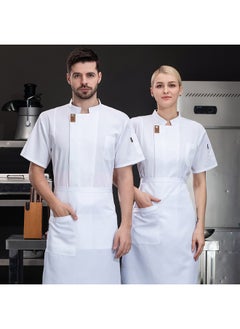 NIBEMINENT Chef Overalls Short Sleeve Men's Summer Catering Cake Baking Restaurant Kitchen Restaurant Work Wear  - Image 1