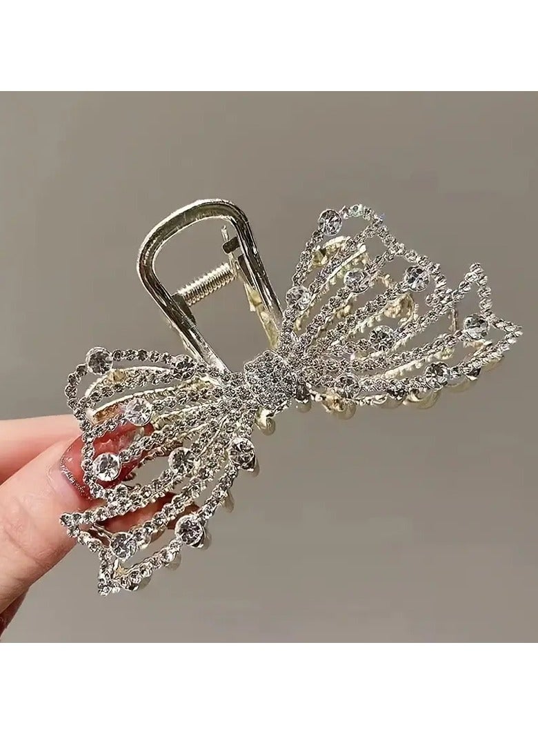 Goolsky مشبك شعر غير قابل للانزلاق من سبائك الذهب مع أحجار الراين للشعر الكثيف، مشبك فك قوي لملحقات الشعر - Image 4