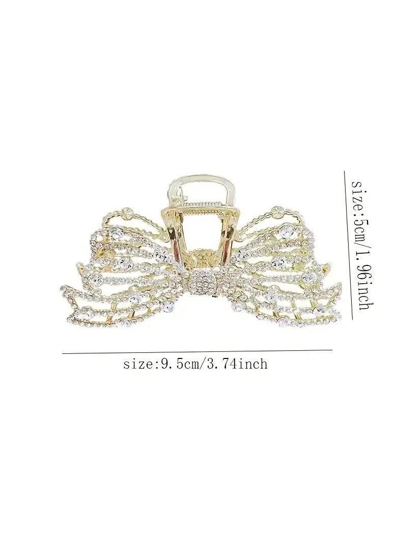 Goolsky مشبك شعر غير قابل للانزلاق من سبائك الذهب مع أحجار الراين للشعر الكثيف، مشبك فك قوي لملحقات الشعر - Image 5