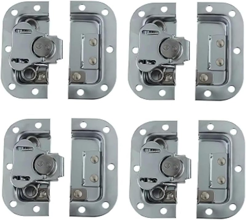 4 Sets 82mm x 77mm Butterfly Lock Hasp Latch Hardware Fitting for Tool Box Flight Case Padlockable - Image 3