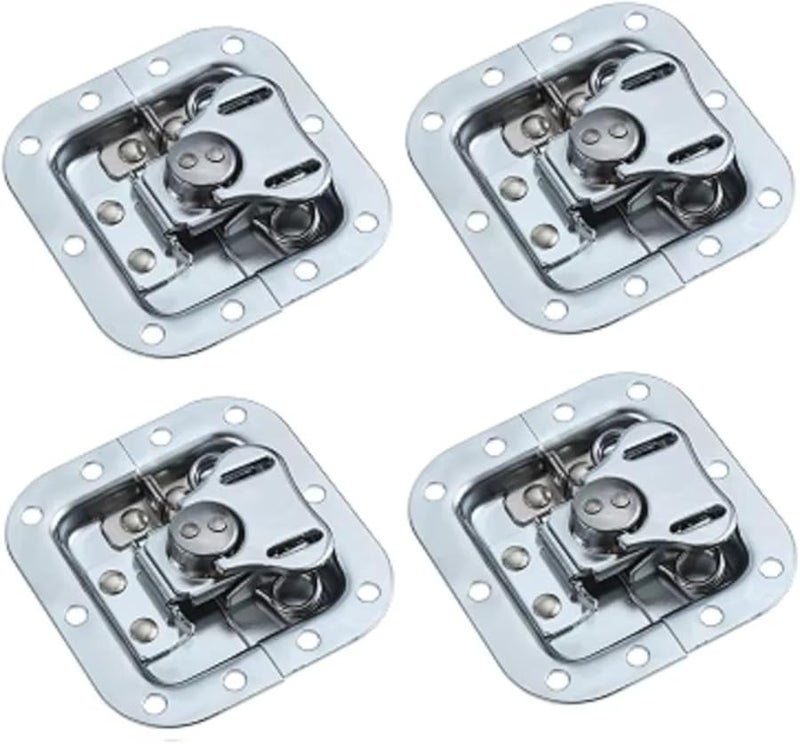 4 Sets 82mm x 77mm Butterfly Lock Hasp Latch Hardware Fitting for Tool Box Flight Case Padlockable - Image 2