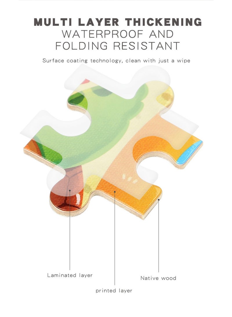 مجموعة أحجيات الصور المقطوعة من سلسلة الرسوم المتحركة الخشبية التعليمية للأطفال، حقيبة هدايا مناسبة - Image 5