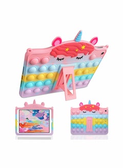 Excefore Tablet Case, Cute Rainbow Unicorn Case for iPad 6th 5th Generation Case for iPad 2018/2017 9.7 inch with Kickstand for Girls Women Silicone Fidget Bubble Case  - Image 1