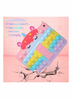 Excefore Tablet Case, Cute Rainbow Unicorn Case for iPad 6th 5th Generation Case for iPad 2018/2017 9.7 inch with Kickstand for Girls Women Silicone Fidget Bubble Case  - Image 4