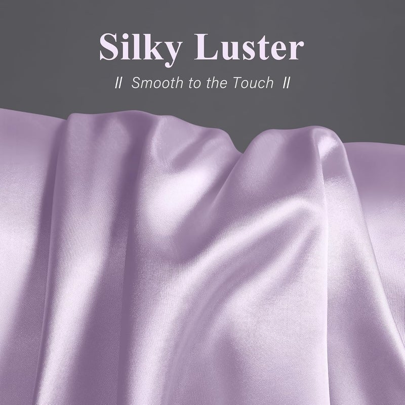DOWNSTORIA Satin Body Pillow Cover Similar to Silk Body Pillow Pillowcase 1 Pack,Smooth and Cooling, Silky Envelope Closure Large Long Pillow Cases, Gifts for Women Men(20x54 Inches, Light Purple) - Image 2