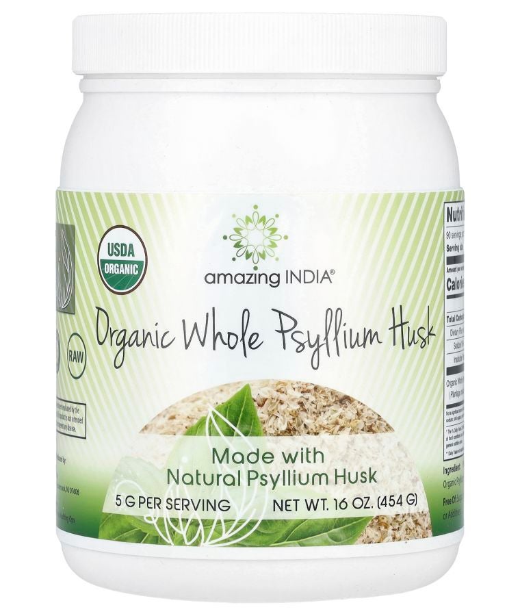 Organic Whole Psyllium Husk 16 oz (454 g)