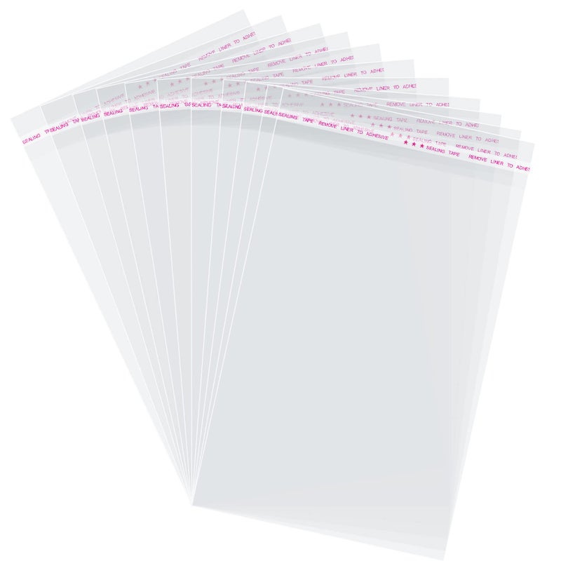 Morepack Self Sealing Cellophane Bags,7x10 Inches 200 Pcs Clear Resealable Cellophane Bags for Packaging Cookies, Favors and Products - Image 1