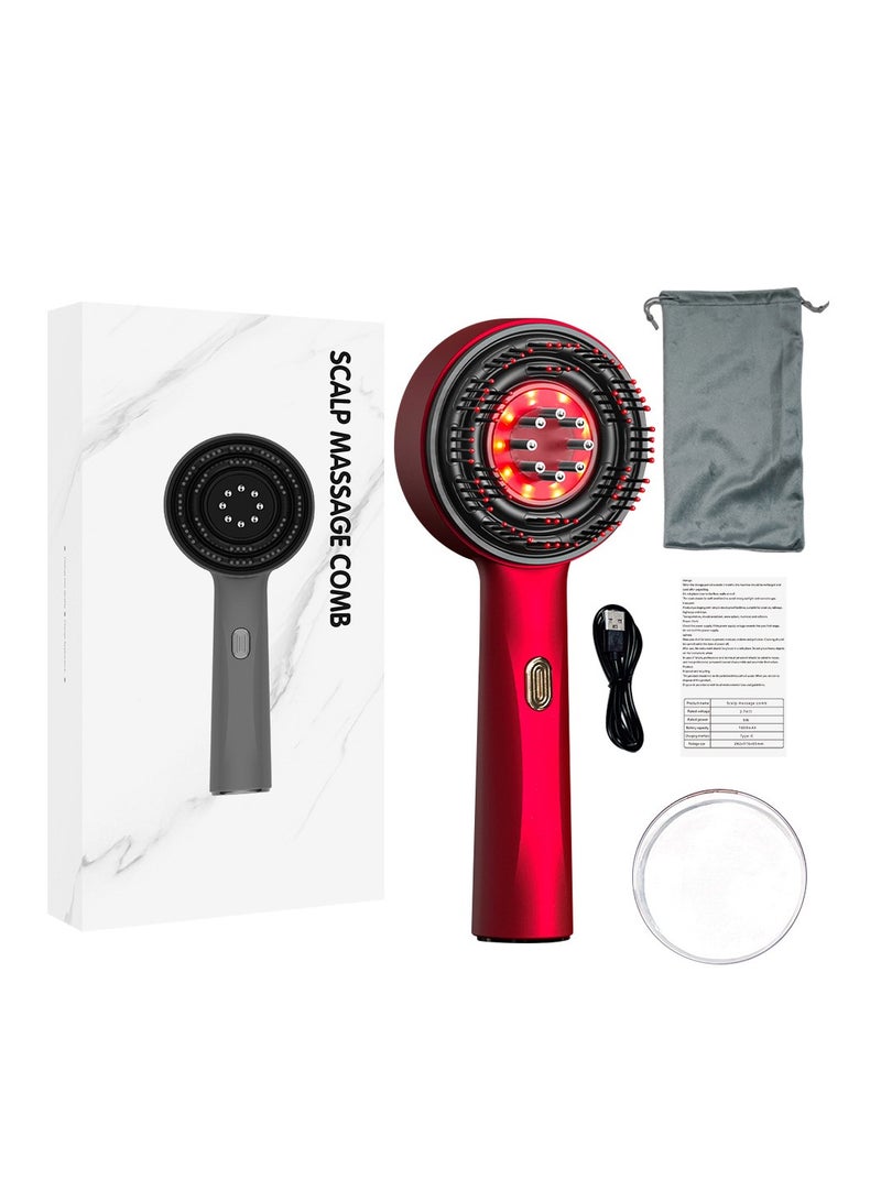 Electric Massage Comb, Vibration Red Light Therapy, Hair Growth Massage Scalp Brush Anti Hair Loss Liquid Oil Applicator