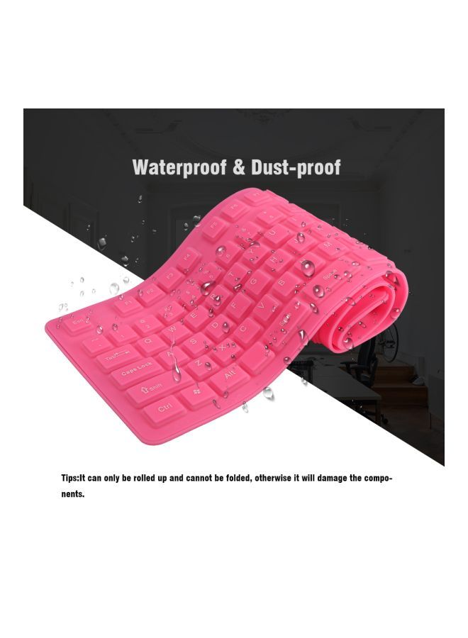 NIBEMINENT Waterproof Foldable Keyboard Pink - Image 2