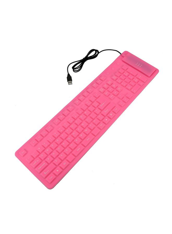 NIBEMINENT Waterproof Foldable Keyboard Pink - Image 1