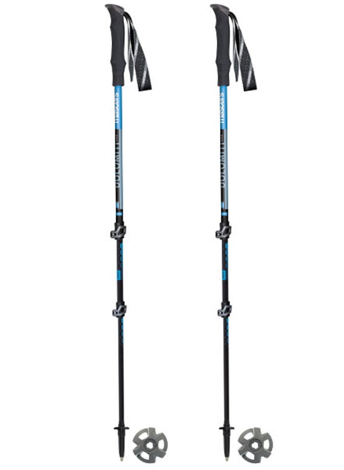 Masters Trekking Poles Dolomiti CALU® (Black/Blue) – Calu® Tech Ultralight Hiking Poles, Adjustable 110–135 cm (66 cm Collapsed), Wing Lock System, Carbide Tips, Lightweight 213g, Ergonomic Palmo Grip, Durable Trekking Poles for Hiking & Outdoor Adventure