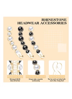 KASTWAVE 3 Pcs Pearl Banana Hair Barrettes, Acrylic Banana Hair Clips Artificial Pearl Rhinestone Banana Clips Rhinestone Banana Clips Elegant Hair Barrettes Hair Accessories for Thick Fine Hair Women Girls  - Image 2