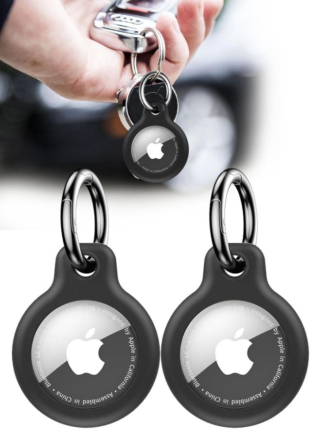 2 Pack Airtag Case with Keychain, Air Tag Case With Key Ring For Apple Tags, Airtags Cover For Wallet, Luggage, Cat, Dog, Pets, For Item Finder - Image 1