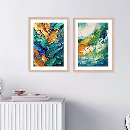 walllane - Beige Colour Art Painting For Living Room Bedroom Office | Leaf Painting With Frame | Painting For Wall Decoration (10 Inch x 13 Inch) Set 4 Cate- 40 - Image 4