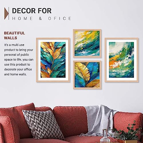 walllane - Beige Colour Art Painting For Living Room Bedroom Office | Leaf Painting With Frame | Painting For Wall Decoration (10 Inch x 13 Inch) Set 4 Cate- 40 - Image 5