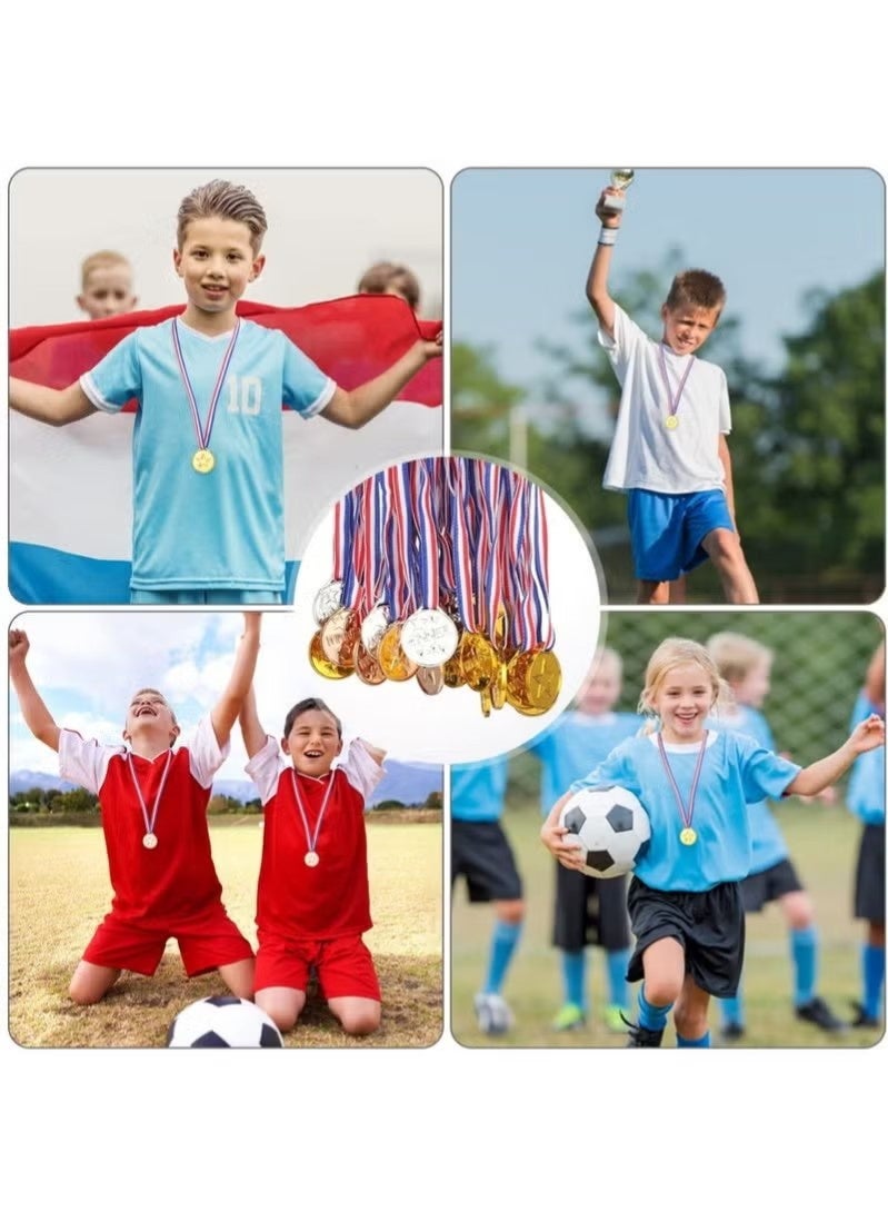 ٣٦ ميدالية فائز بلاستيكية ذهبية وفضية وبرونزية لجوائز الأطفال الرياضية، ومسابقات الألعاب، وعروض المواهب، ومسابقات التهجئة، وهدايا حفلات الجمباز، والزينة - Image 4