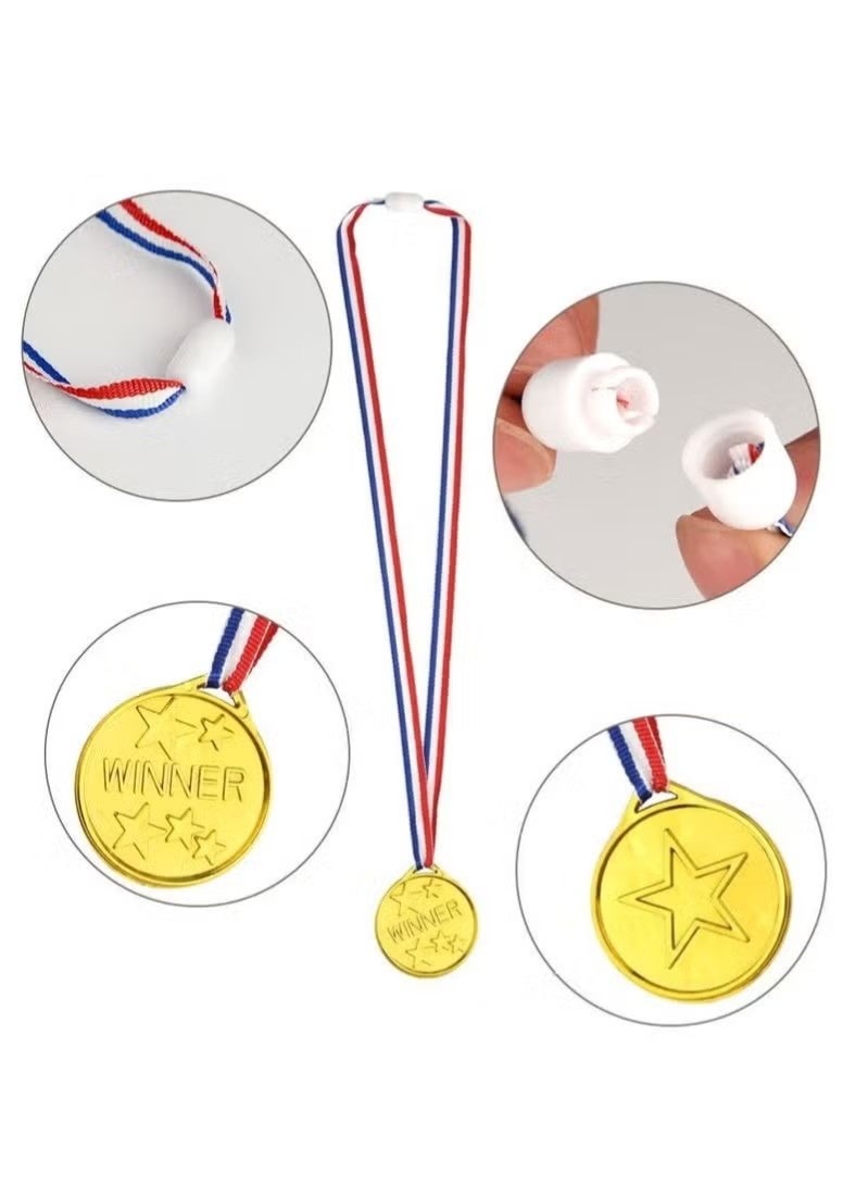 ٣٦ ميدالية فائز بلاستيكية ذهبية وفضية وبرونزية لجوائز الأطفال الرياضية، ومسابقات الألعاب، وعروض المواهب، ومسابقات التهجئة، وهدايا حفلات الجمباز، والزينة - Image 2