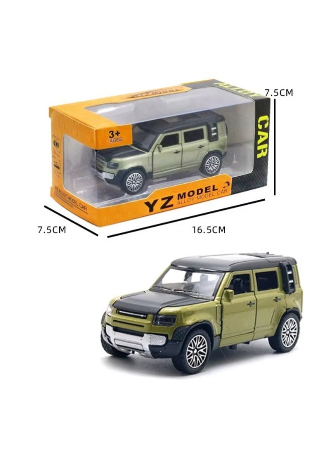 Defender Diecast Metal Pullback Car Toy for Kids with Openable Doors - Green - Image 2