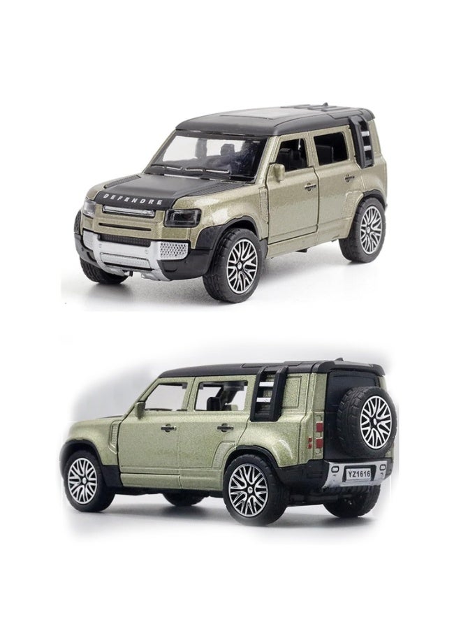 Defender Diecast Metal Pullback Car Toy for Kids with Openable Doors - Green - Image 4