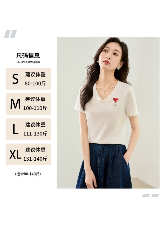Hstyle 2025 Summer Thin  V-neck Women's Short-sleeve T-shirt - Niche Casual Fashion Versatile Top - Image 4