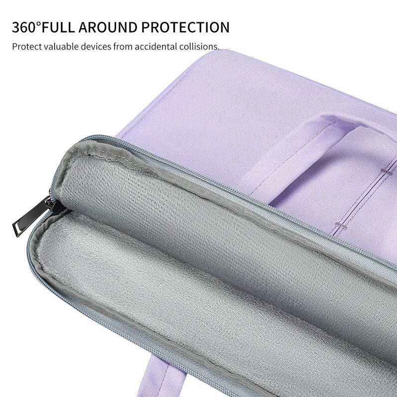 iKammo 13.3 14 Inch Laptop Shoulder Bag Sleeve Case For Dell Latitude 14/ Inspiron 14 5410  13.5-14.4 Surface Laptop Studio 6/5/4  Hp Lenovo Acer Asus Chromebook 14/ Stream 14/ Ideapad/Swift 3 Purple - Image 4