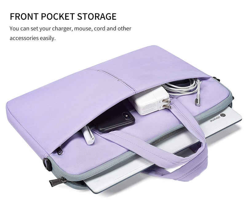 iKammo 13.3 14 Inch Laptop Shoulder Bag Sleeve Case For Dell Latitude 14/ Inspiron 14 5410  13.5-14.4 Surface Laptop Studio 6/5/4  Hp Lenovo Acer Asus Chromebook 14/ Stream 14/ Ideapad/Swift 3 Purple - Image 2