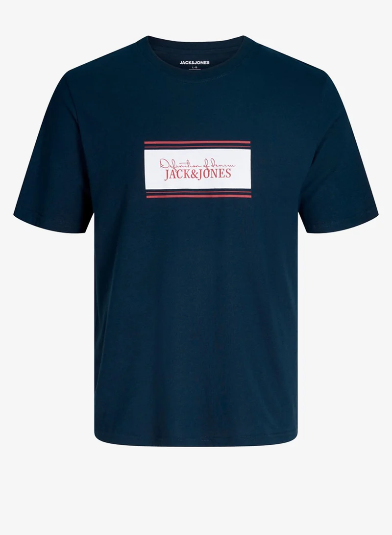JACK & JONES  Casual Standard Fit Crew Plus Size Neck T-Shirt for Men | Best Price UAE