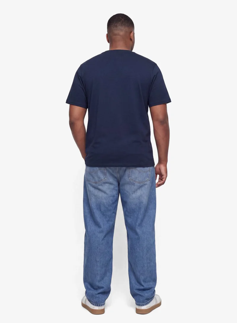 JACK & JONES  Casual Standard Fit Crew Plus Size Neck T-Shirt for Men | Best Price UAE