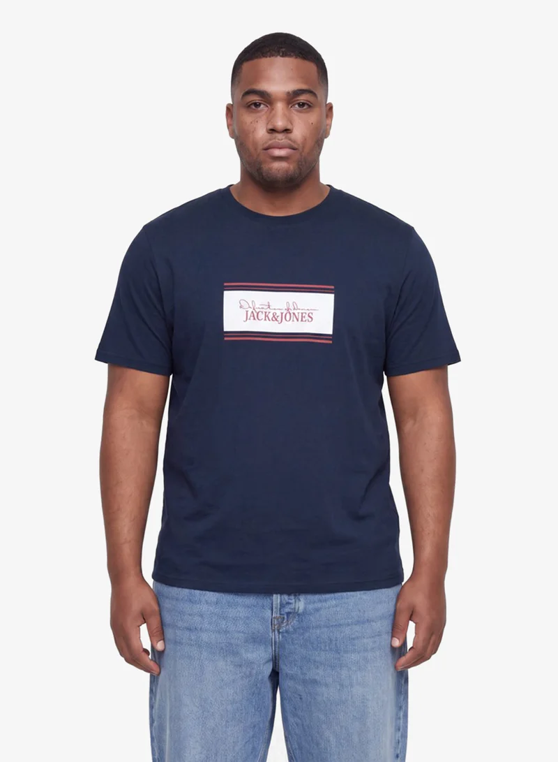 Casual Standard Fit Crew Plus Size Neck T-Shirt