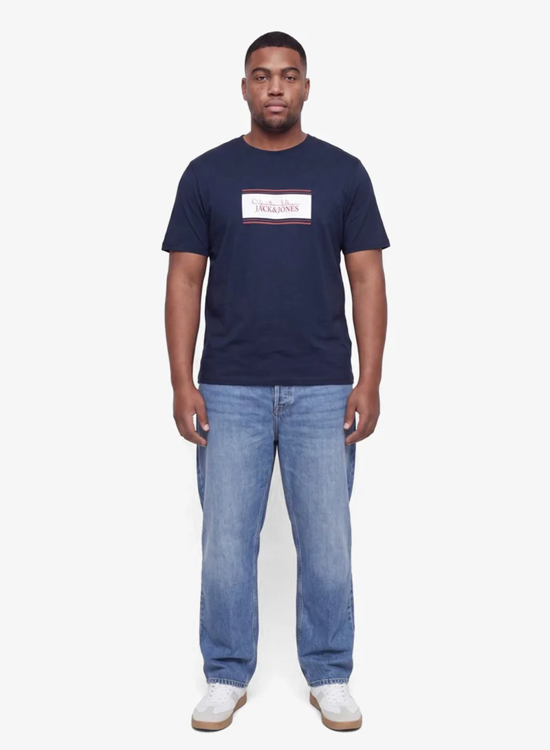 JACK & JONES  Casual Standard Fit Crew Plus Size Neck T-Shirt for Men | Best Price UAE
