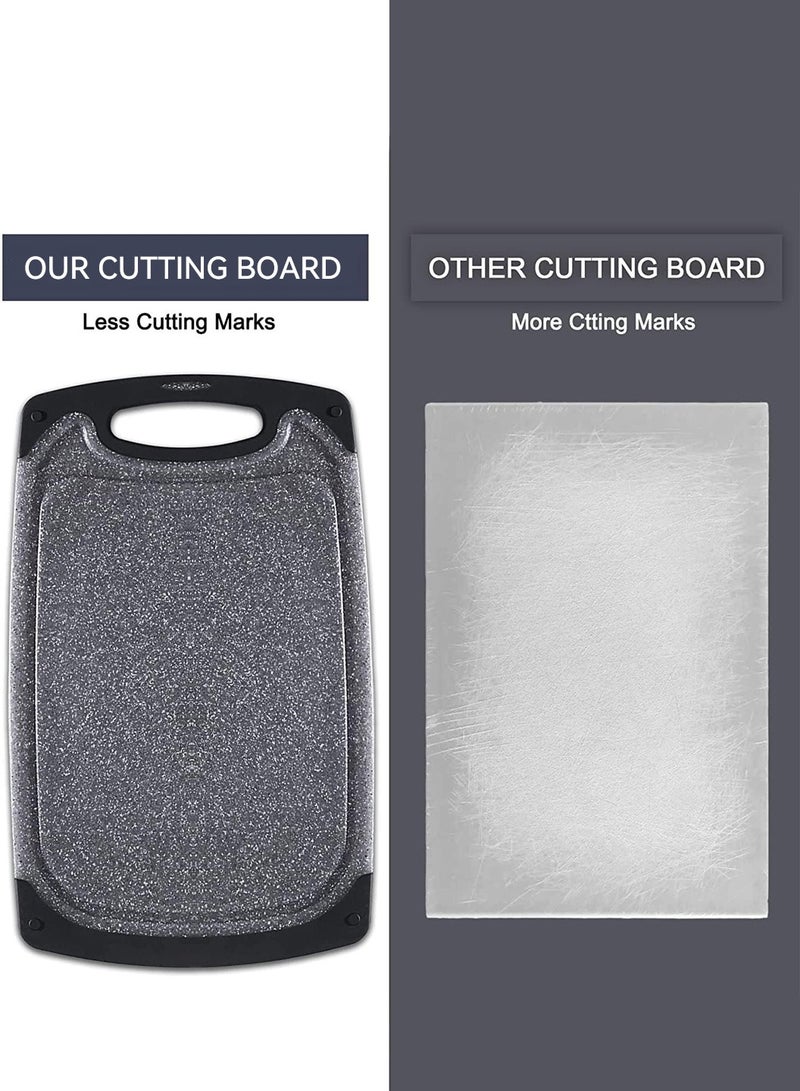 LEOKOR لوح تقطيع بلاستيكي للمطبخ، 3 قطع من لوح التقطيع بأحجام مختلفة ومقابض مضادة للانزلاق - Image 5