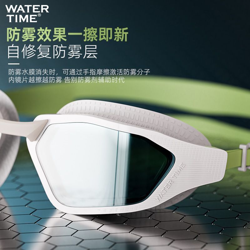 WATERTIME نظارات سباحة رجالية من ووترتايم لقصر النظر مع درجة، عالية الوضوح، مقاومة للضباب، مقاومة للماء، معتمدة من FINA - Image 5