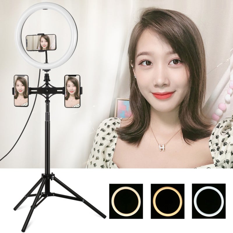 Loquat Dimmable LED Photography Light With Tripod Stand and Phone Clamp Holder Black - Image 4