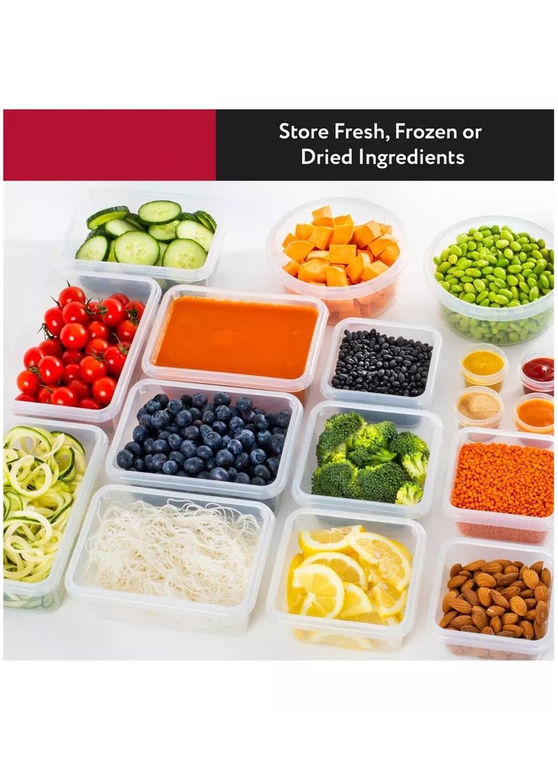 24-Piece Food Storage Container Set, BPA-Free Storage Box, Plastic Containers for Kitchen Organization, Meal Prep, Lunch Containers (Includes Labels & Pen)