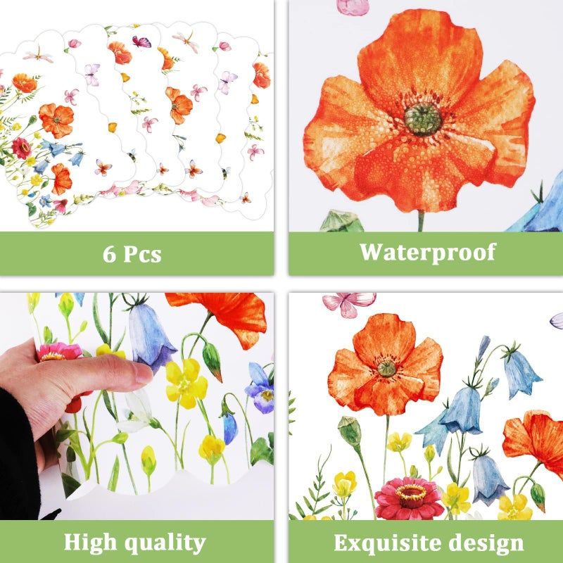 OBUSATT Spring Plastic Placemats Set of 6 Summer Plastic Place Mats Watercolor Flowers Holiday Table Vinyl Placemats for Indoor Outdoor Party Dining Table Decoration (Easily Wipes Clean) - Image 3