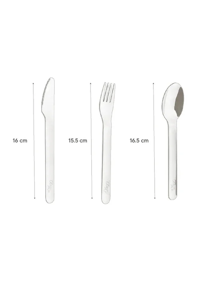 Citron Cutlery Set with Silicone Case - Green - 3-Piece Stainless Steel Utensil Set with Eco-Friendly Silicone Pouch - BPA-Free & Durable - Ideal for Kids & Adults