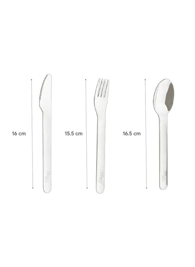 Citron Cutlery Set with Silicone Case - Green - 3-Piece Stainless Steel Utensil Set with Eco-Friendly Silicone Pouch - BPA-Free & Durable - Ideal for Kids & Adults  - Image 3