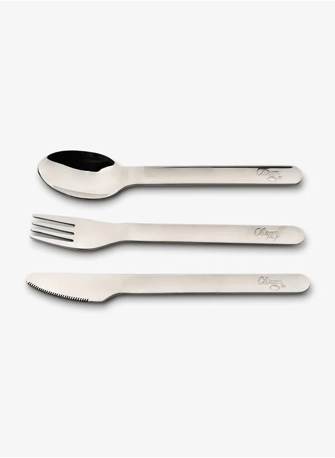 Citron Cutlery Set with Silicone Case - Green - 3-Piece Stainless Steel Utensil Set with Eco-Friendly Silicone Pouch - BPA-Free & Durable - Ideal for Kids & Adults  - Image 2