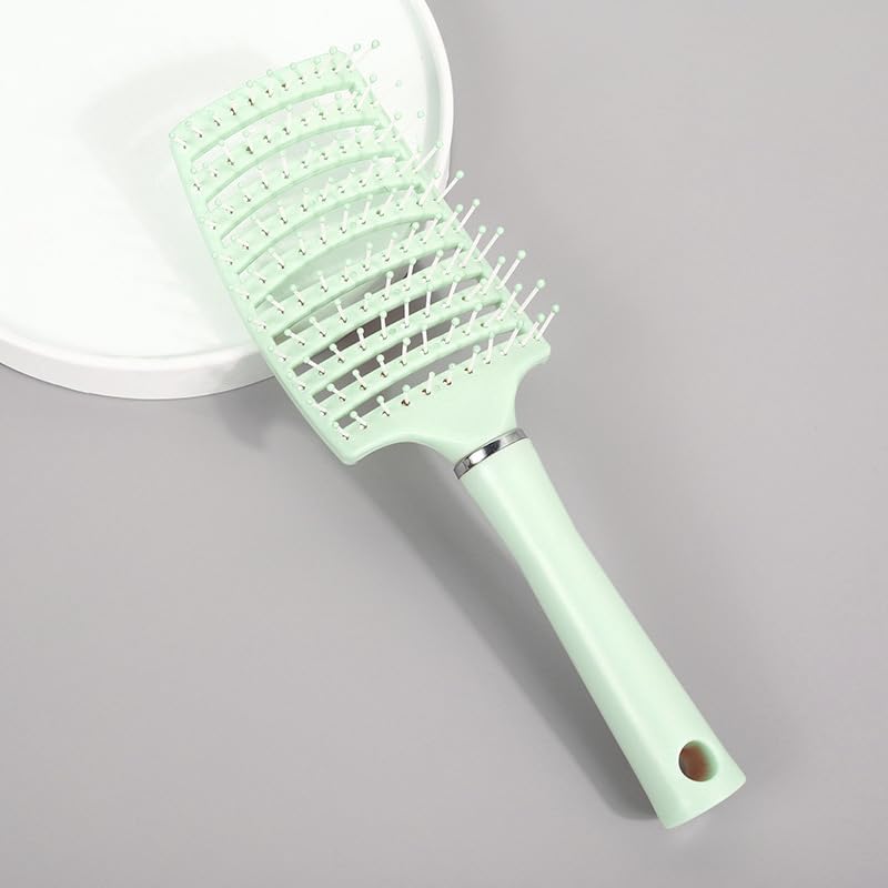Vitalogy - Hair Brush for Women and Men CURVED & VENTED - Detangler Paddle Hair Brush For All Hair Types (Wet, Dry & Damaged Hair) - Hair Straightener for Curly Hair, Blow Drying (Green) - Image 5