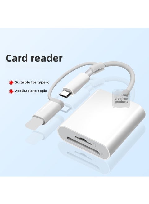 Multi-Function IPad Camera Converter For Apple Android OTG Reader Type-C Three-In-One External Storage Device High-Speed Transmission-Number Of Interfaces:Dual-use Hanging Basket A TF/SD Dual Card [fully Compatible Version]]