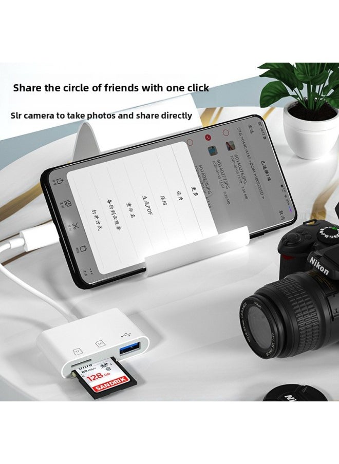 Generic - Multi-Function IPad Camera Converter For Apple Android OTG Reader Type-C Three-In-One External Storage Device High-Speed Transmission-Number Of Interfaces:Dual-use Hanging Basket A TF/SD Dual Card [fully Compatible Version]] - Image 1