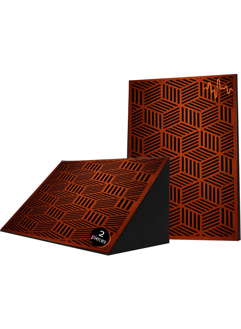 Acoustic Motion Acoustic Bass Trap Absorption-Diffusion-Reflection-Soundproofing-For corners ISOHEX design acoustic panel,size 60x30x30 cm for Home Studio,Recording Insulation Low to High Frequency wood+Foam,Brown - Image 1