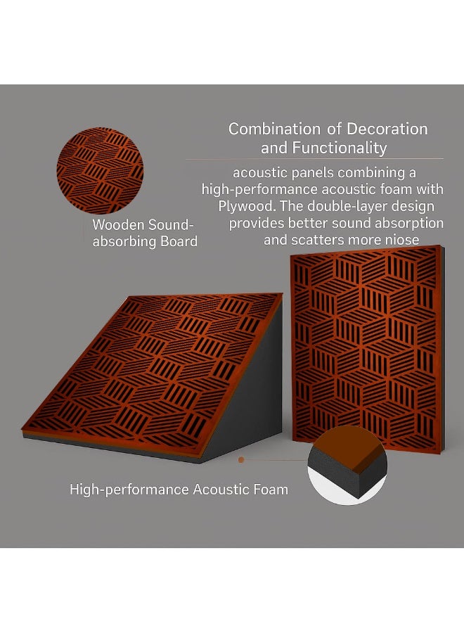 Acoustic Motion Acoustic Bass Trap Absorption-Diffusion-Reflection-Soundproofing-For corners ISOHEX design acoustic panel,size 60x30x30 cm for Home Studio,Recording Insulation Low to High Frequency wood+Foam,Brown - Image 5