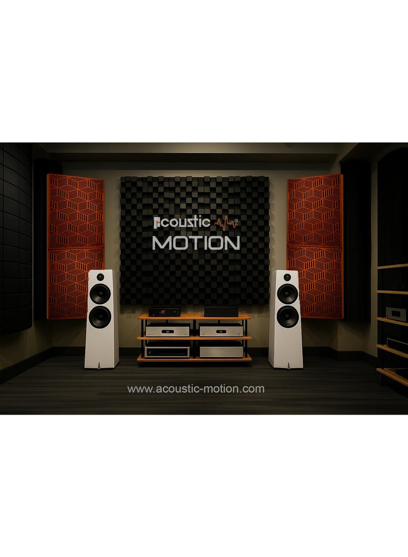 Acoustic Motion Acoustic Bass Trap Absorption-Diffusion-Reflection-Soundproofing-For corners ISOHEX design acoustic panel,size 60x30x30 cm for Home Studio,Recording Insulation Low to High Frequency wood+Foam,Brown - Image 3