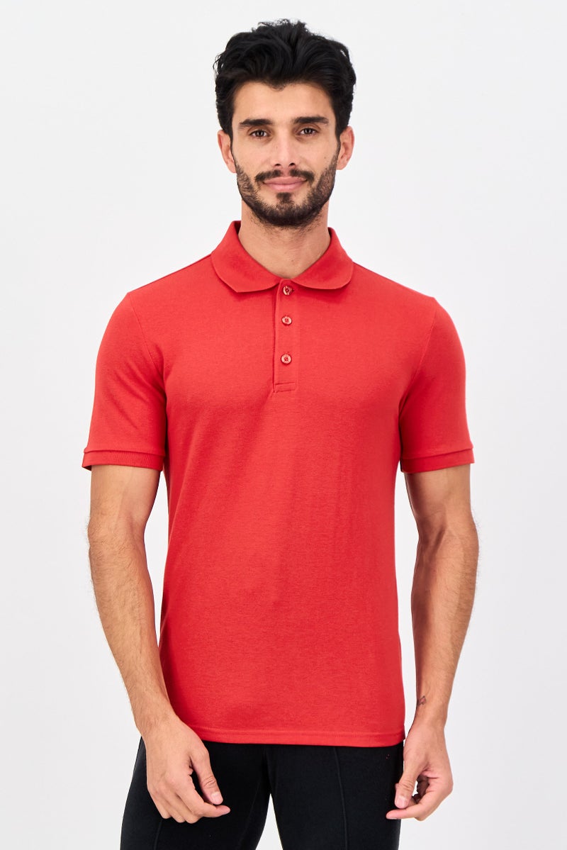 PUMA Men Sportswear Fit Short Sleeve Essential Outdoor Polo Shirt, Red - Image 1
